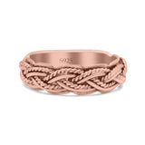 Multi Braided Twisted Rope Woven Knot Oxidized Band Solid 925 Sterling Silver Thumb Ring 6mm