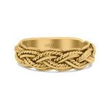 Multi Braided Twisted Rope Woven Knot Oxidized Band Solid 925 Sterling Silver Thumb Ring 6mm