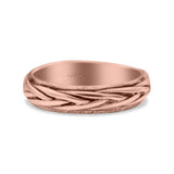 Thin Braided Band Chain Wire Style Ring Oxidized Band Solid 925 Sterling Silver Thumb Ring (4mm)