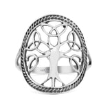 Generations New Design Celtic Tree Of Life Trending Oxidized Band Solid 925 Sterling Silver Thumb Ring 19mm
