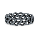 Infinity Twisted Rope Style Braided Oxidized Band Solid 925 Sterling Silver Thumb Ring 5mm