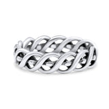 Infinity Twisted Rope Style Braided Oxidized Band Solid 925 Sterling Silver Thumb Ring 5mm