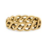 Infinity Twisted Rope Style Braided Oxidized Band Solid 925 Sterling Silver Thumb Ring 5mm