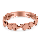 Elephants Ring Oxidized Band Solid 925 Sterling Silver Thumb Ring (4mm)