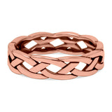 Braid Ring Oxidized Band Solid 925 Sterling Silver (5mm)