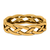 Braid Ring Oxidized Band Solid 925 Sterling Silver (5mm)