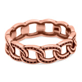 Chain Ring Oxidized Band Solid 925 Sterling Silver Thumb Ring (6mm)