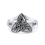 Trinity Celtic Knot Ring Oxidized 925 Sterling Silver 12mm