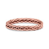 Multi Braided Unique Criss Cross Celtic Oxidized Band Thumb Ring (3mm)