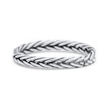 Multi Braided Unique Criss Cross Celtic Oxidized Band Thumb Ring (3mm)