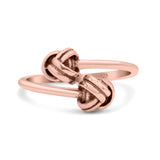 Bold Open Knot Stackable Modern Thich Oxidized Band Solid 925 Sterling Silver Thumb Ring 8mm