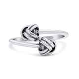 Bold Open Knot Stackable Modern Thich Oxidized Band Solid 925 Sterling Silver Thumb Ring 8mm