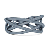 Infinity X Cross Weave Entangle Thumb Ring (9mm)