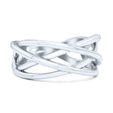 Infinity X Cross Weave Entangle Thumb Ring (9mm)