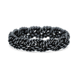 Classic Twisted Rope Ring Braided Oxidized (5mm) 925 Sterling Silver