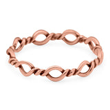 Rope Ring Oxidized Band Solid 925 Sterling Silver Thumb Ring (4mm)
