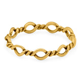 Rope Ring Oxidized Band Solid 925 Sterling Silver Thumb Ring (4mm)