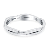 Braid Ring Oxidized Band Solid 925 Sterling Silver Thumb Ring (3mm)