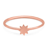 Star Ring Oxidized Band Solid 925 Sterling Silver Thumb Ring (4mm)