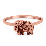 Elephant Ring Oxidized Band Solid 925 Sterling Silver Thumb Ring (7mm)