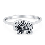 Elephant Ring Oxidized Band Solid 925 Sterling Silver Thumb Ring (7mm)