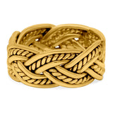 Braided Ring Oxidized Band Solid 925 Sterling Silver (9mm)