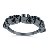 Elephants Ring Oxidized Band Solid 925 Sterling Silver Thumb Ring (5.5mm)