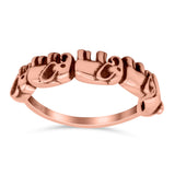 Elephants Ring Oxidized Band Solid 925 Sterling Silver Thumb Ring (5.5mm)