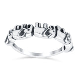 Elephants Ring Oxidized Band Solid 925 Sterling Silver Thumb Ring (5.5mm)