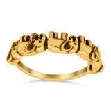 Elephants Ring Oxidized Band Solid 925 Sterling Silver Thumb Ring (5.5mm)