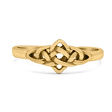 Classic Triquetra Endless Celtic Knot Modern Design Oxidized Band Thumb Ring (7mm)