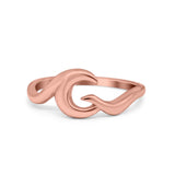 Waves Plain Ring Band 925 Sterling Silver