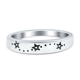 Star Band Plain Ring 925 Sterling Silver (4mm)