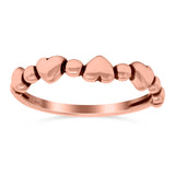 Dots and Hearts Band Oxidized Ring Solid 925 Sterling Silver Thumb Ring (3.5mm)