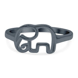 Elephant Band Oxidized Ring Solid 925 Sterling Silver Thumb Ring (8mm)