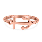 Anchor Band Oxidized Ring Solid 925 Sterling Silver Thumb Ring (8mm)