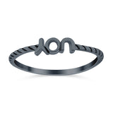 You Band Oxidized Ring Solid 925 Sterling Silver Thumb Ring (3.5mm)