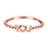 You Band Oxidized Ring Solid 925 Sterling Silver Thumb Ring (3.5mm)