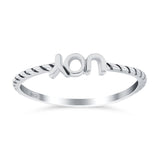 You Band Oxidized Ring Solid 925 Sterling Silver Thumb Ring (3.5mm)
