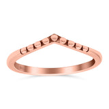 V Dot Band Oxidized Ring Solid 925 Sterling Silver Thumb Ring (7mm)