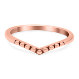 V Dot Band Oxidized Ring Solid 925 Sterling Silver Thumb Ring (7mm)