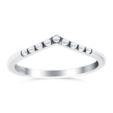 V Dot Band Oxidized Ring Solid 925 Sterling Silver Thumb Ring (7mm)