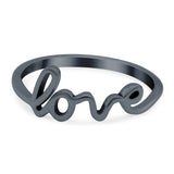 Love Band Oxidized Ring Solid 925 Sterling Silver Thumb Ring (7.5mm)