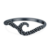 Silver Band Oxidized Ring Solid 925 Sterling Silver Knot Thumb Ring (6.5mm)