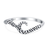 Silver Band Oxidized Ring Solid 925 Sterling Silver Knot Thumb Ring (6.5mm)