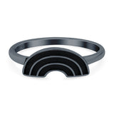 Rainbow Band Oxidized Ring Solid 925 Sterling Silver Thumb Ring (6mm)