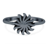 Sun Ring Oxidized Band Solid 925 Sterling Silver Thumb Ring (10mm)