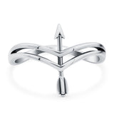 Arrow Band Oxidized Ring Solid 925 Sterling Silver Thumb Ring (14mm)