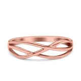 Celtic Infinity CrissCross Ring Rhodium Plated Band Solid 925 Sterling Silver Thumb Ring (6mm)