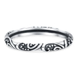 Bali Ring Oxidized Band Solid 925 Sterling Silver Thumb Ring (2.5mm)